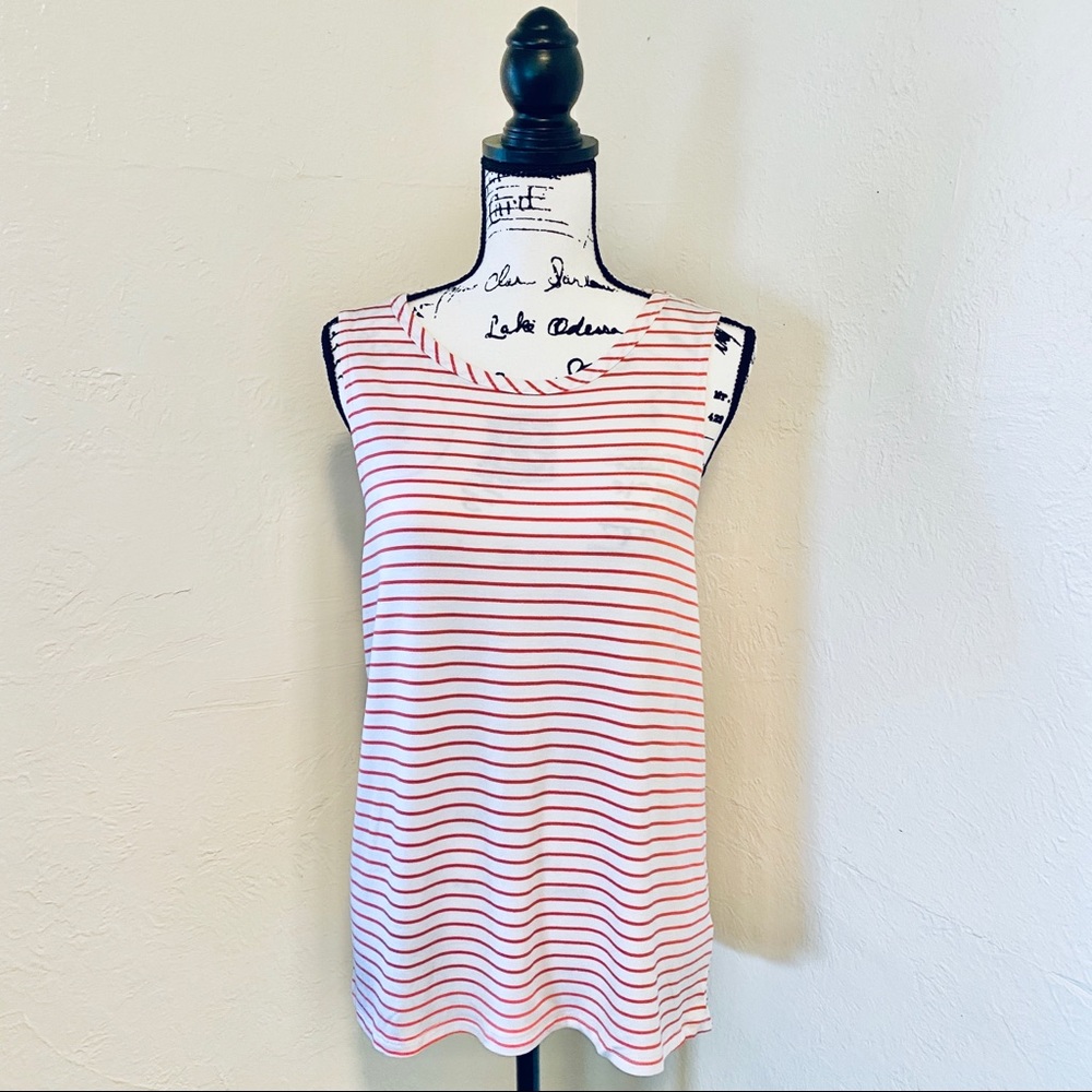 CUPIO BLUSH STRIPED TANK MEDIUM